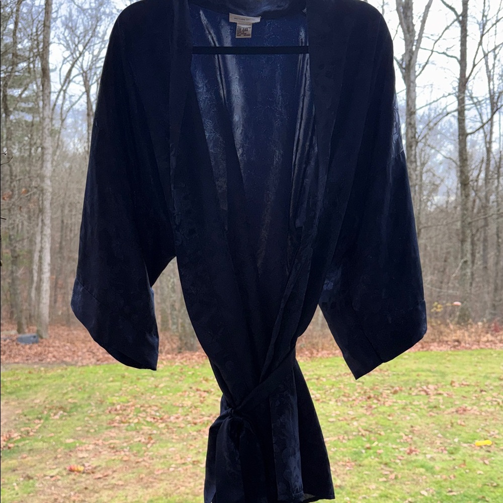 Morgan Taylor Navy Satin Robe